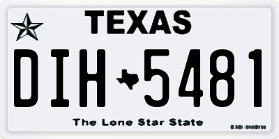 TX license plate DIH5481