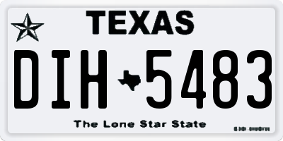 TX license plate DIH5483