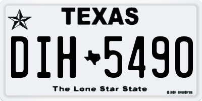 TX license plate DIH5490