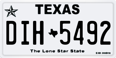 TX license plate DIH5492