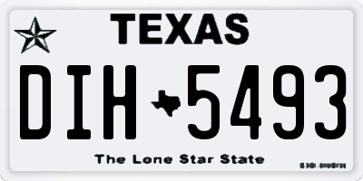 TX license plate DIH5493