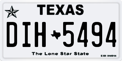 TX license plate DIH5494