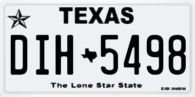TX license plate DIH5498