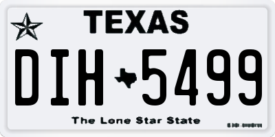 TX license plate DIH5499