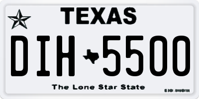 TX license plate DIH5500