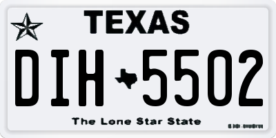 TX license plate DIH5502