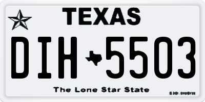 TX license plate DIH5503
