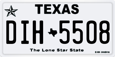 TX license plate DIH5508