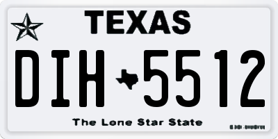 TX license plate DIH5512