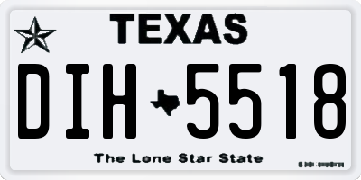 TX license plate DIH5518