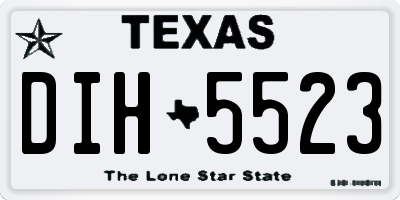 TX license plate DIH5523