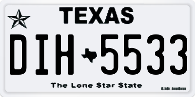 TX license plate DIH5533