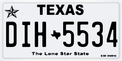 TX license plate DIH5534