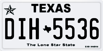 TX license plate DIH5536