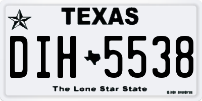 TX license plate DIH5538