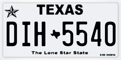 TX license plate DIH5540