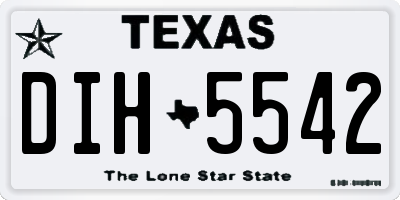 TX license plate DIH5542