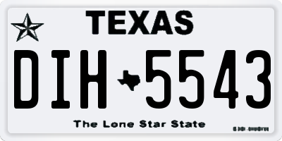 TX license plate DIH5543
