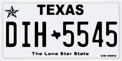 TX license plate DIH5545