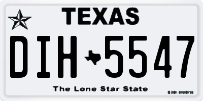 TX license plate DIH5547