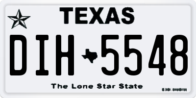 TX license plate DIH5548