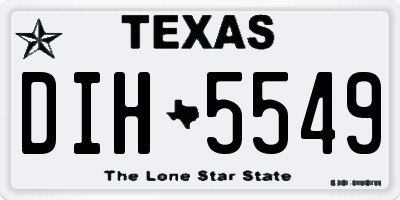 TX license plate DIH5549