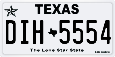 TX license plate DIH5554