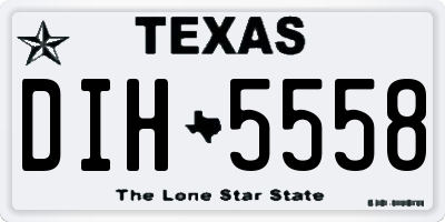 TX license plate DIH5558