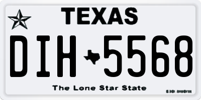 TX license plate DIH5568