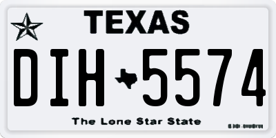 TX license plate DIH5574