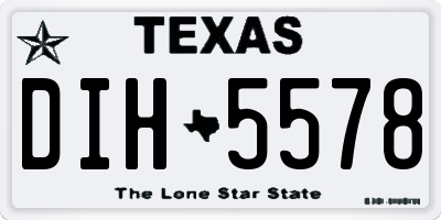 TX license plate DIH5578