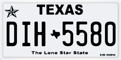 TX license plate DIH5580