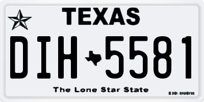 TX license plate DIH5581