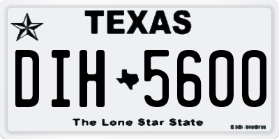 TX license plate DIH5600