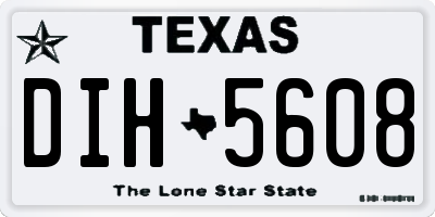 TX license plate DIH5608