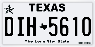 TX license plate DIH5610