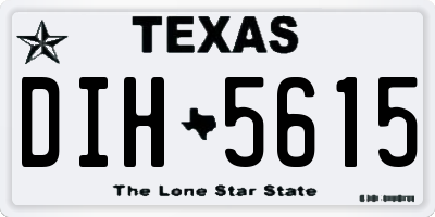 TX license plate DIH5615