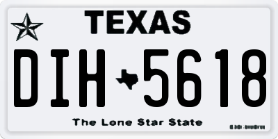TX license plate DIH5618