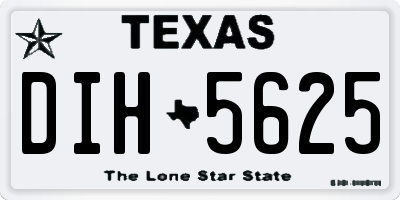 TX license plate DIH5625