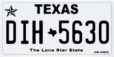 TX license plate DIH5630