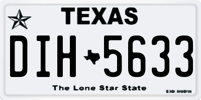 TX license plate DIH5633