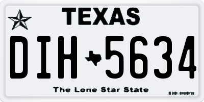 TX license plate DIH5634