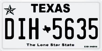 TX license plate DIH5635