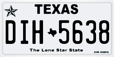TX license plate DIH5638