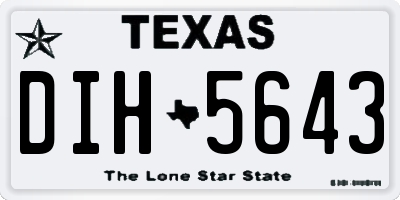 TX license plate DIH5643