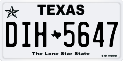 TX license plate DIH5647