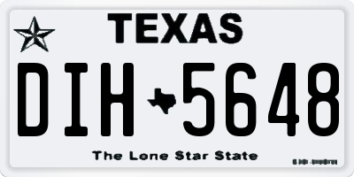 TX license plate DIH5648