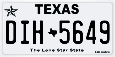 TX license plate DIH5649