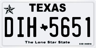 TX license plate DIH5651