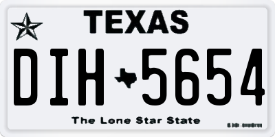 TX license plate DIH5654